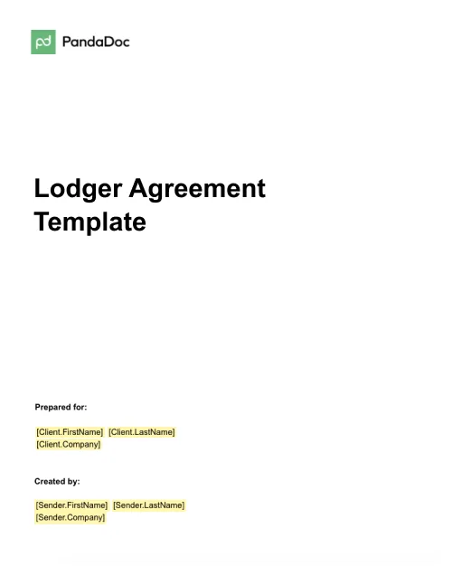 Lodger Agreement Template