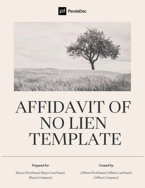 Affidavit of No Lien Template