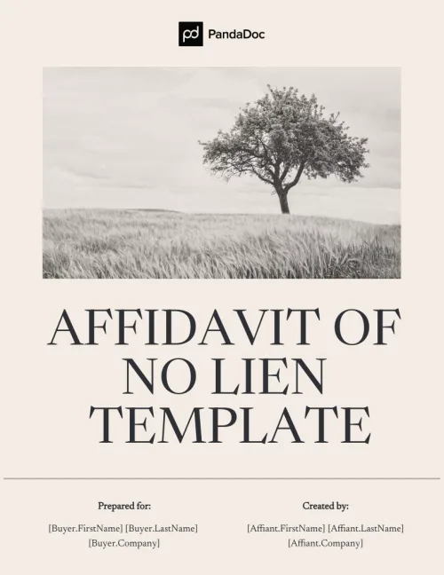 Affidavit of No Lien Template