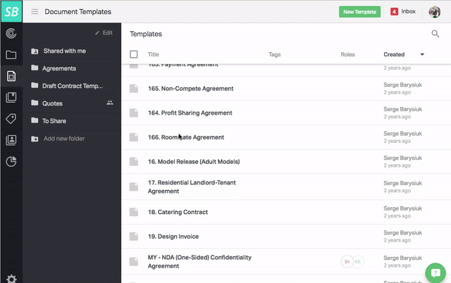 Content Sharing - Share Templates