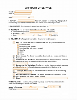 Affidavit of Service Form