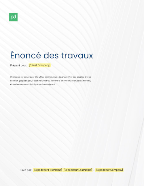 Énoncé des travaux