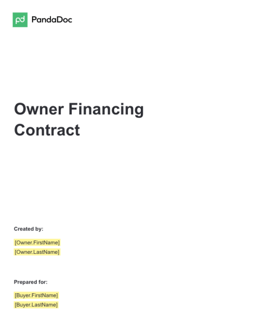 Owner Financing Contract