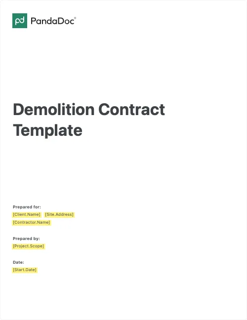 Demolition Contract Template