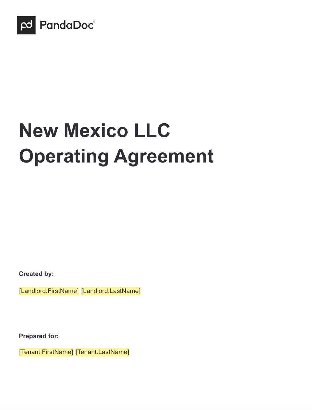New Mexico LLC Operating Agreement
