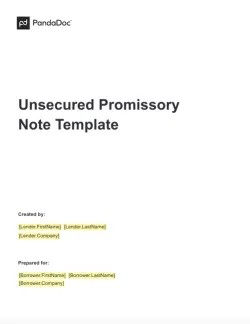 Unsecured Promissory Note Template