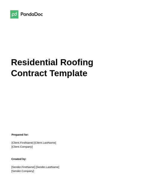 Residential Roofing Contract Template