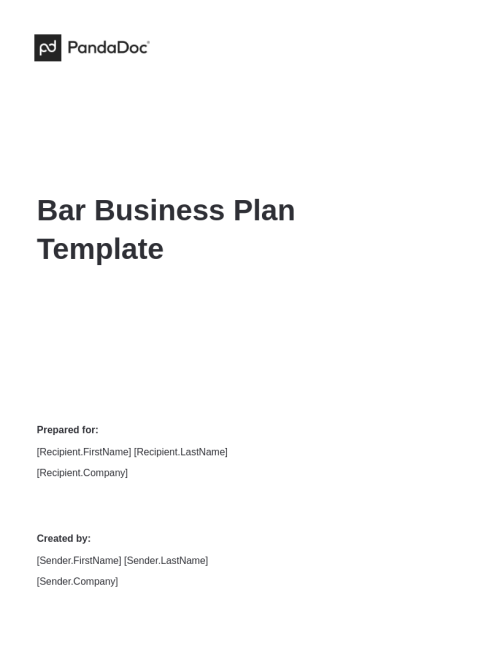 Bar Business Plan Template