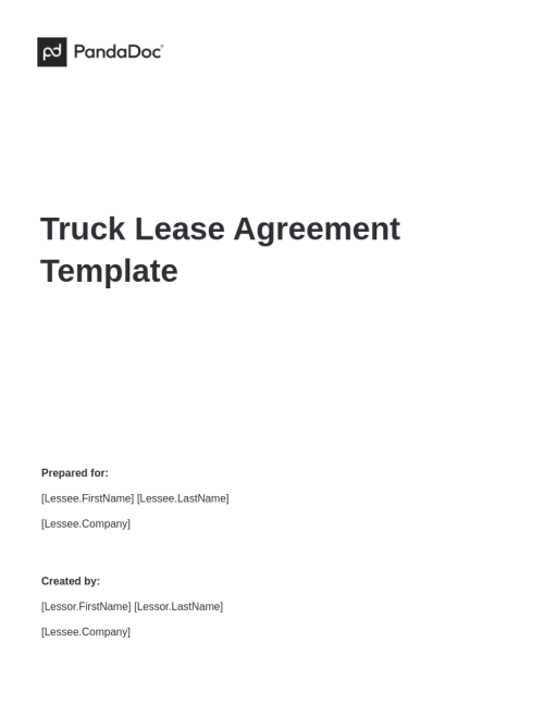 Truck Lease Agreement Template