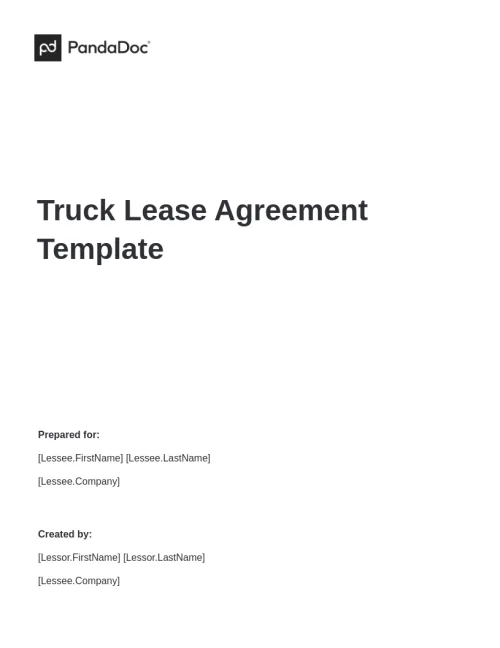 Truck Lease Agreement Template