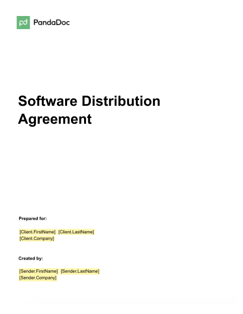 Software Distribution Agreement Template
