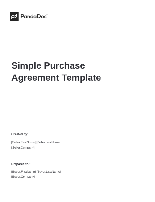 Simple Purchase Agreement Template