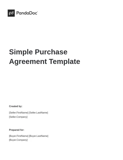 Simple Purchase Agreement Template