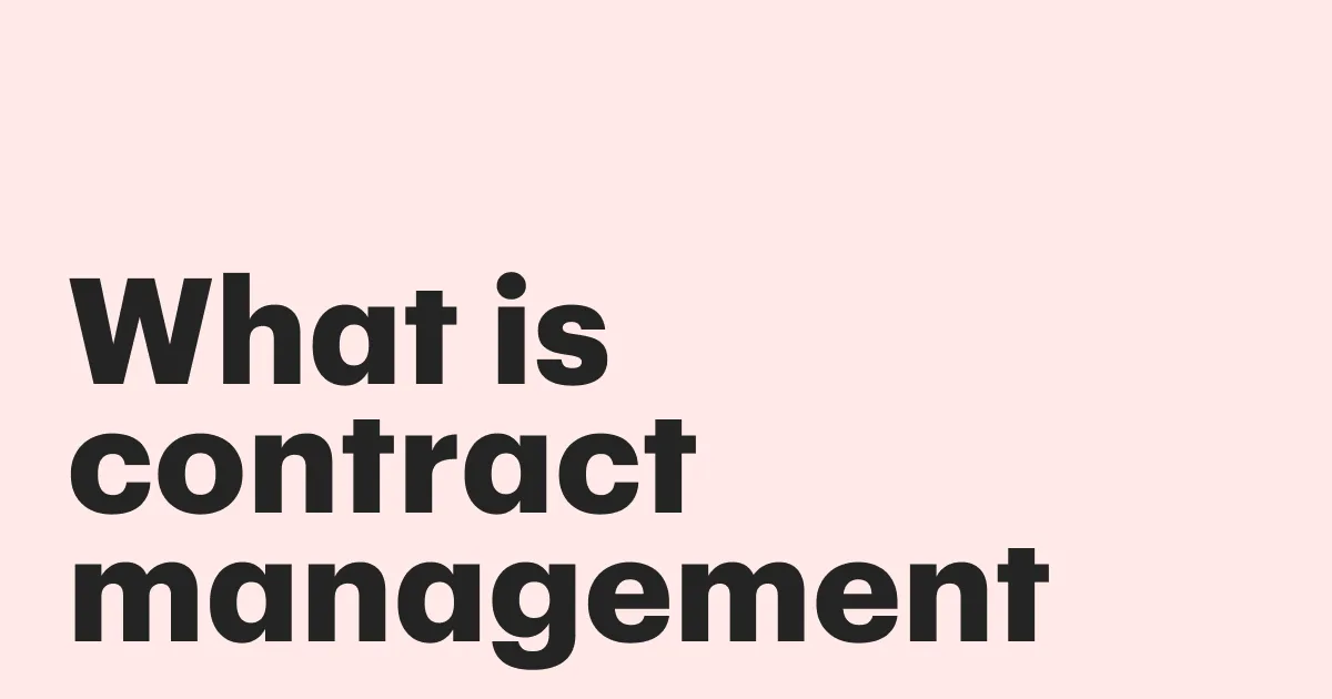 what is contract management