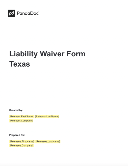 Liability Waiver Form Texas