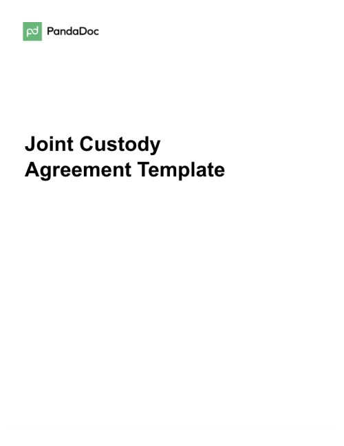 Joint Custody Agreement Template