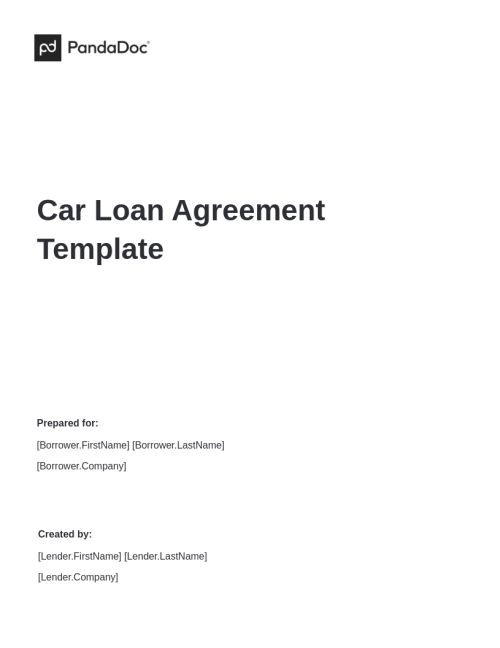 Car Loan Agreement Template