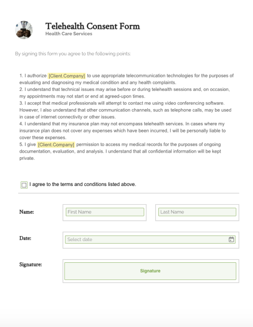 Telehealth Consent Form