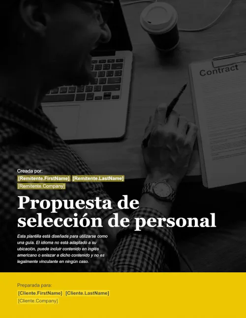 Plantilla de propuesta de selección de personal