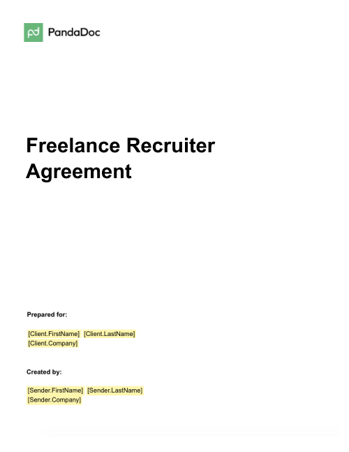 Freelance Recruiter Agreement Template