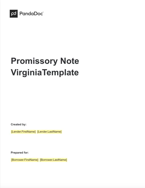 Promissory Note Template Virginia