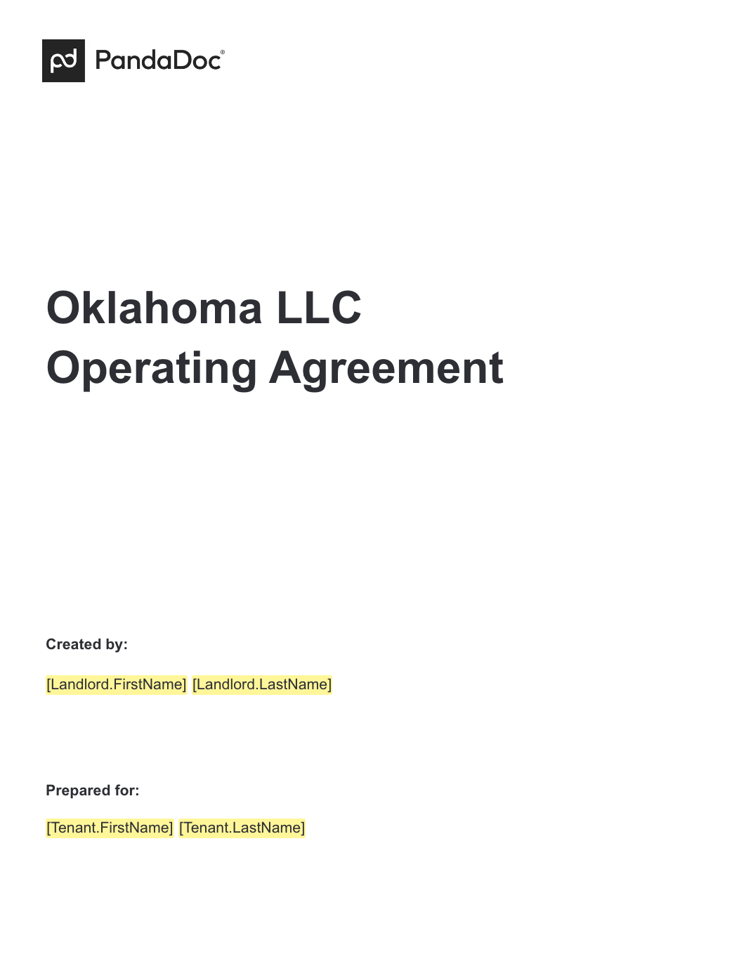 Oklahoma LLC Operating Agreement