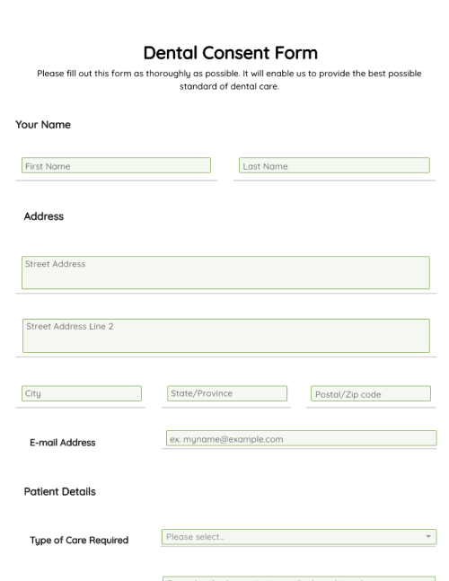 Dental Consent Form