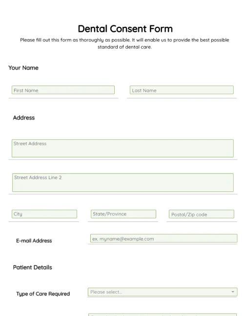 Dental Consent Form