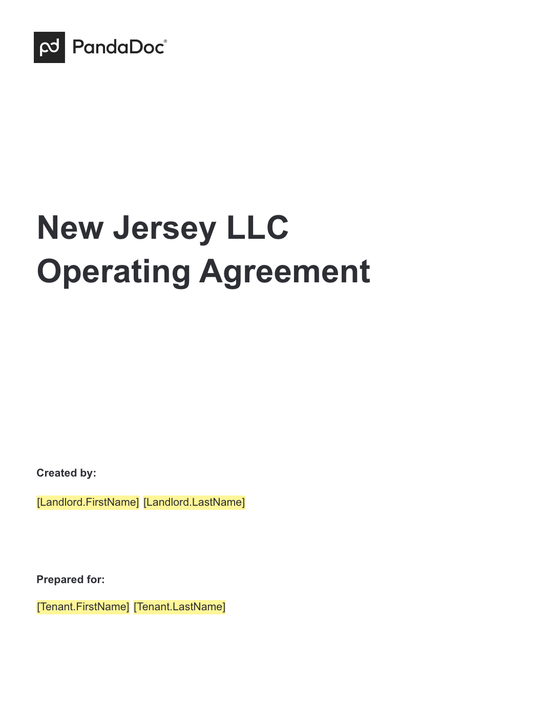 New Jersey LLC Operating Agreement