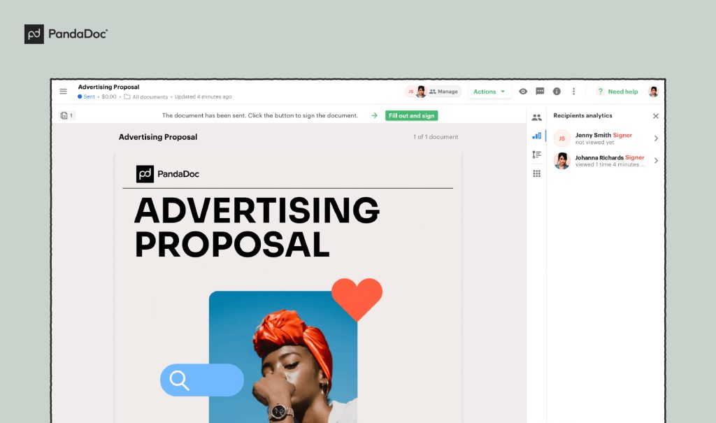 Share a link to the recipient.