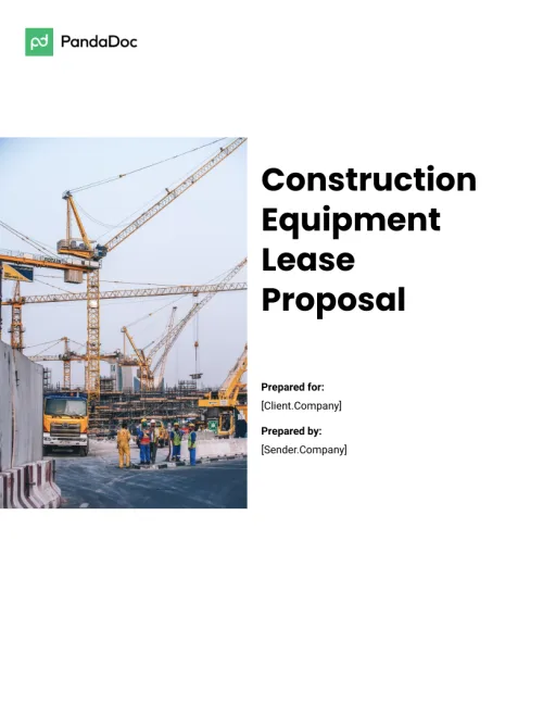 Construction Equipment Lease Proposal Template