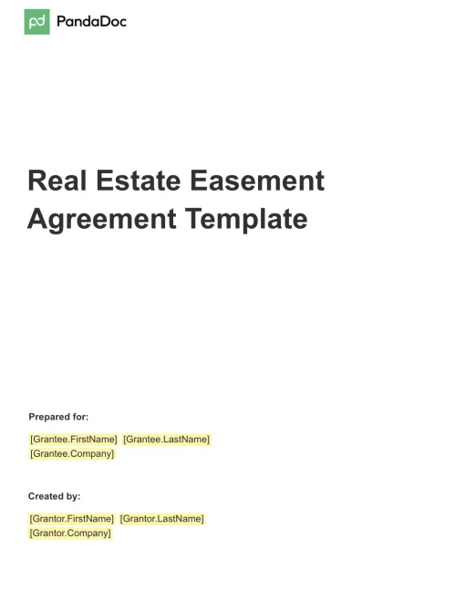 Real Estate Easement Agreement Template
