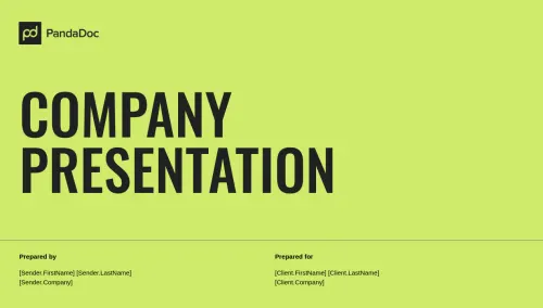 Company Presentation Template