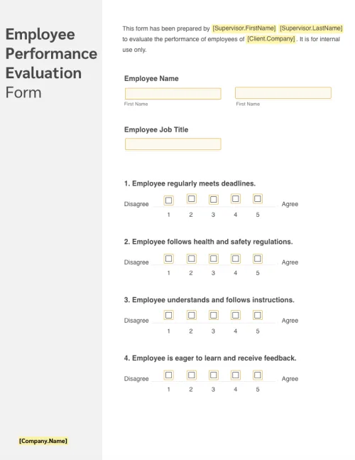 Employee Evaluation Form