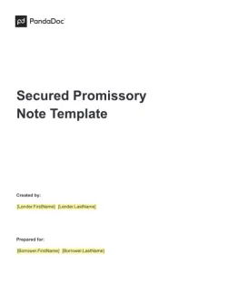 Secured Promissory Note Template