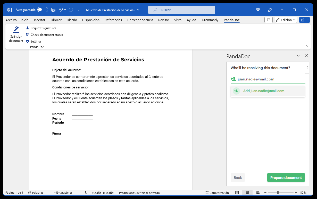 Image from Cómo insertar una firma en Word