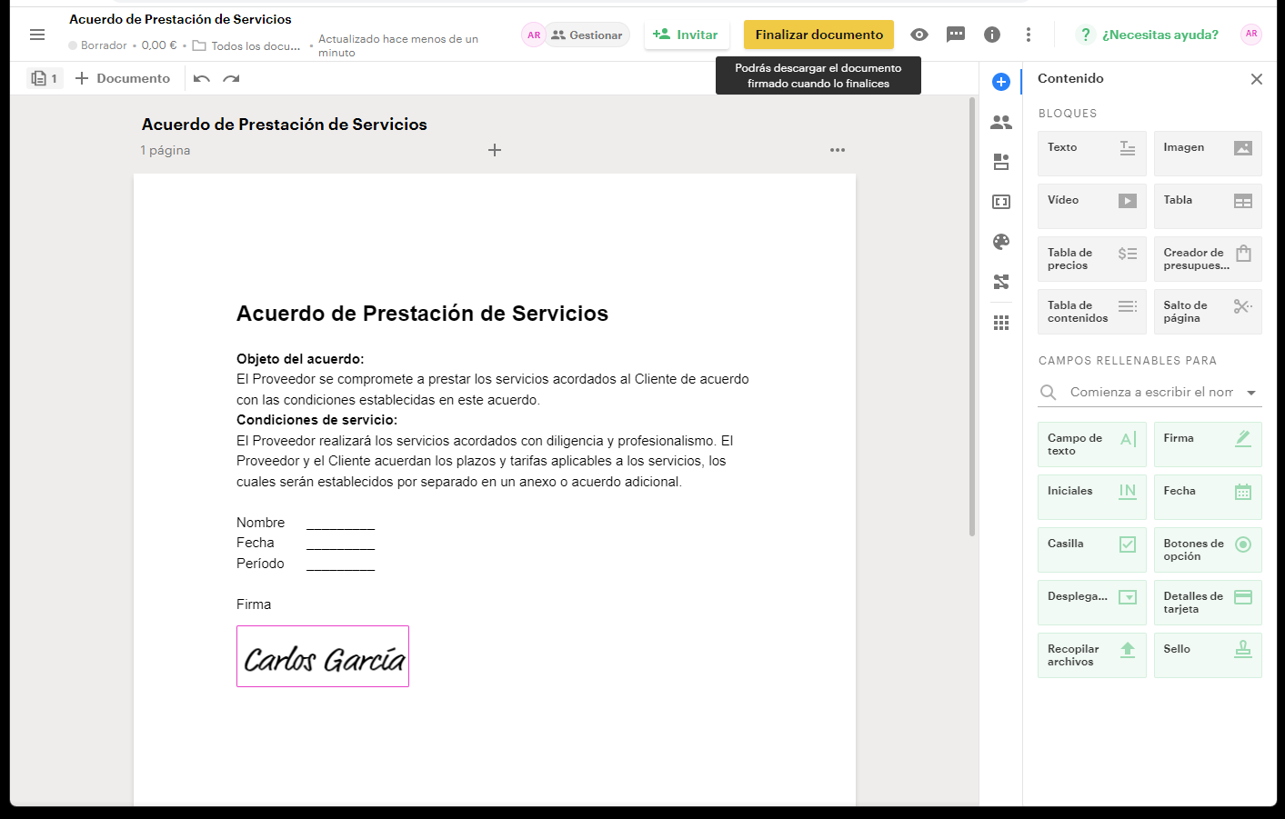 Image from Cómo insertar una firma en Word