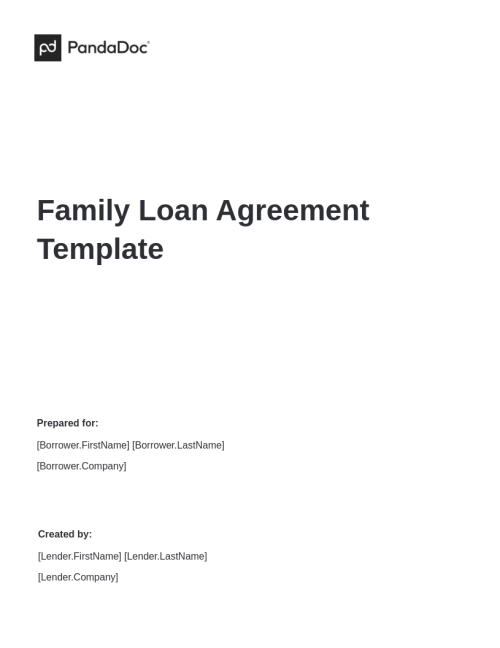 Family Loan Agreement Template