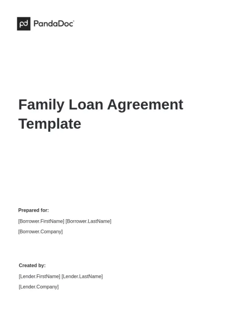 Family Loan Agreement Template