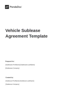 Vehicle Sublease Agreement Template