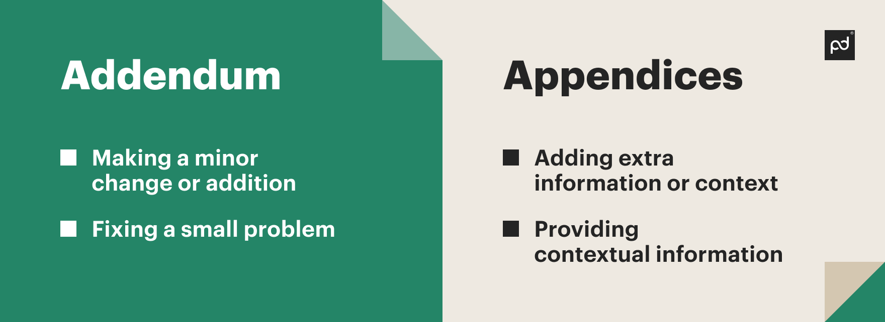 Image from Addendum vs. appendix: Definitions, differences, and when to use each