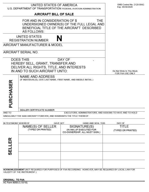 bill-of-sale-templates/alabama-al Aircraft bill of sale