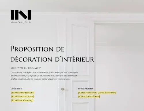 Proposition de décoration d’intérieur