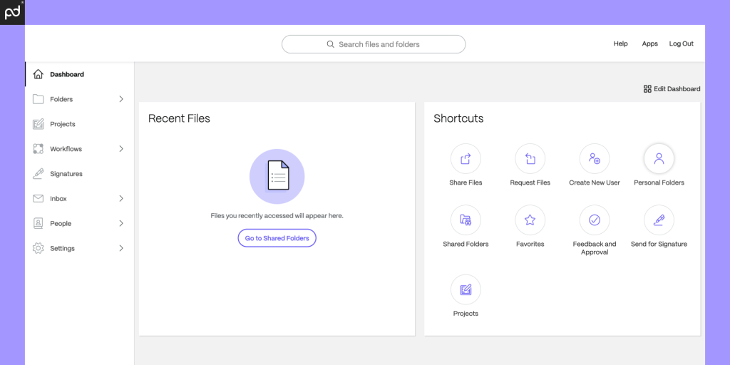 An Image Of The Sharefile User Interface And Primary Dashboard