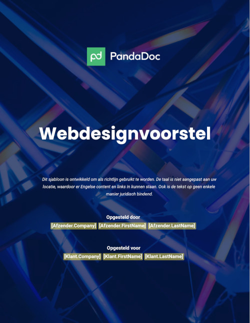 Voorstel voor webdesign
