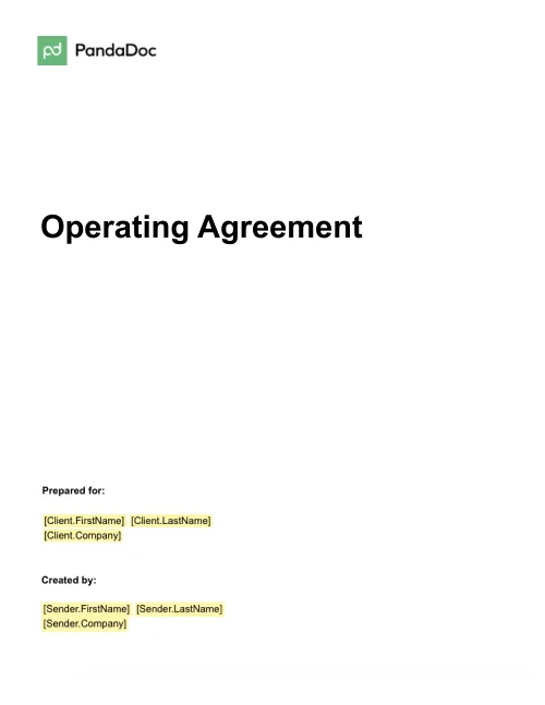 Operating Agreement Template