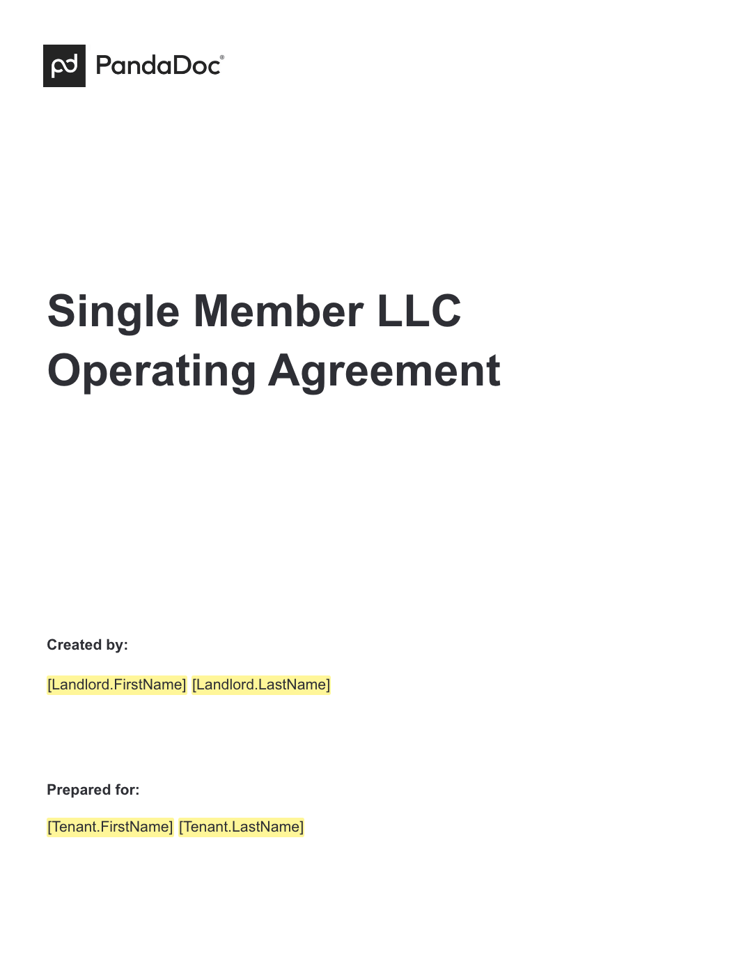 Single Member LLC Operating Agreements