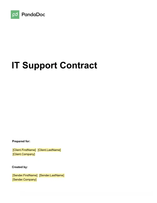 IT Support Contract Template