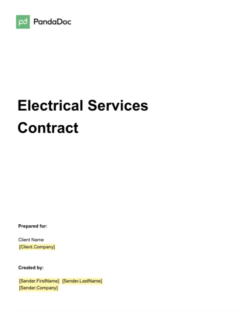 Electrical Services Agreement Template