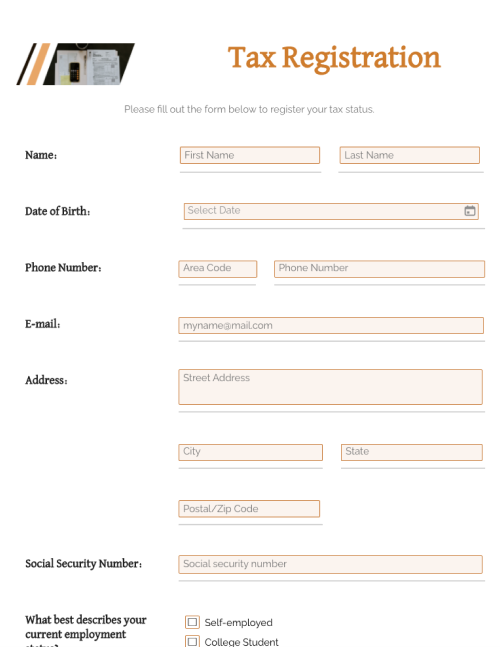 Tax Registration Form